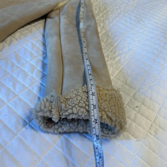 H&M Studio Authentic Suede 100% Lambswool Shearling Coat Size 6 Tan MSRP $499 - Picture 10 of 13